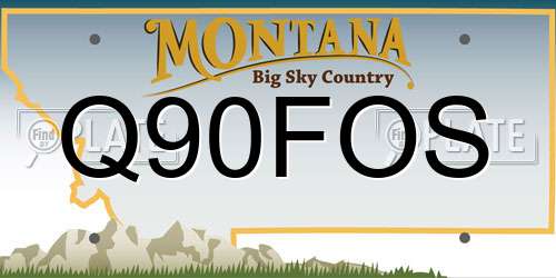 Q90FOS Montana License Plate