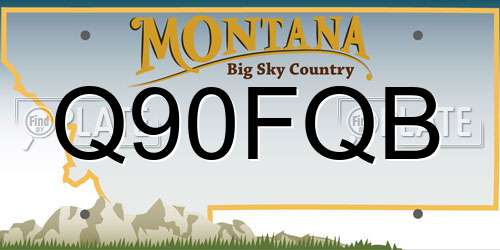Q90FQB Montana License Plate