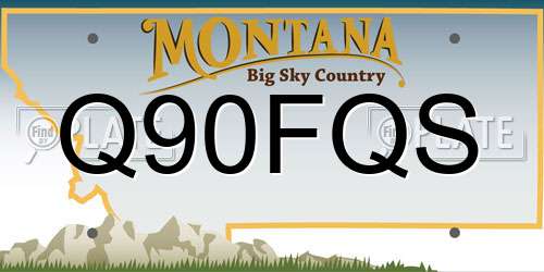 Q90FQS Montana License Plate