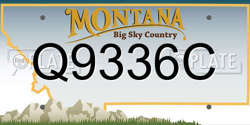 Q9336C Montana License Plate