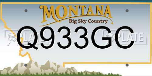 Q933GC Montana License Plate