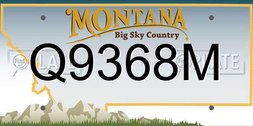 Q9368M Montana License Plate