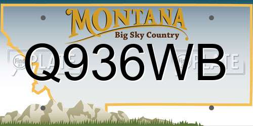 Q936WB Montana License Plate