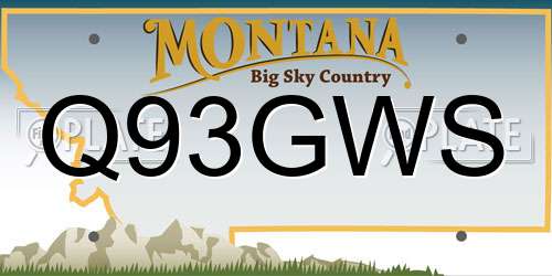 Q93GWS Montana License Plate