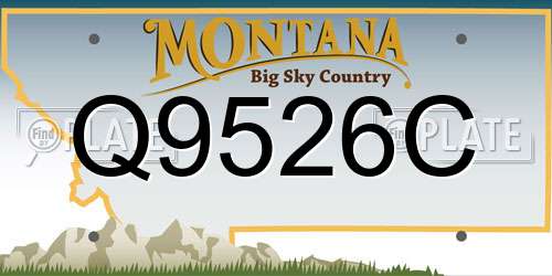 Q9526C Montana License Plate