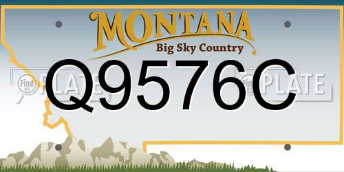 Q9576C Montana License Plate
