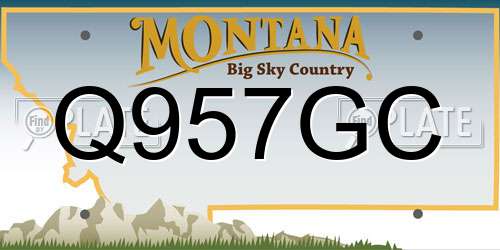 Q957GC Montana License Plate
