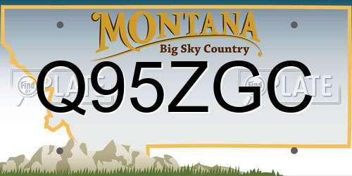 Q95ZGC Montana License Plate