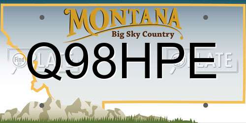 Q98HPE Montana License Plate