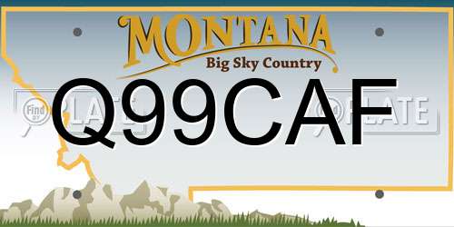 Q99CAF Montana License Plate