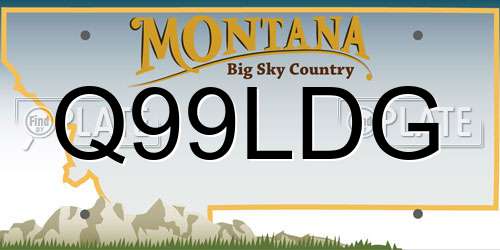 Q99LDG Montana License Plate