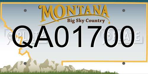 QA01700 Montana License Plate