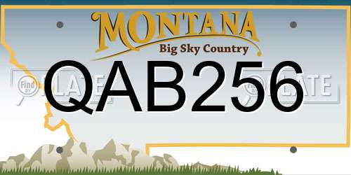 QAB256 Montana License Plate