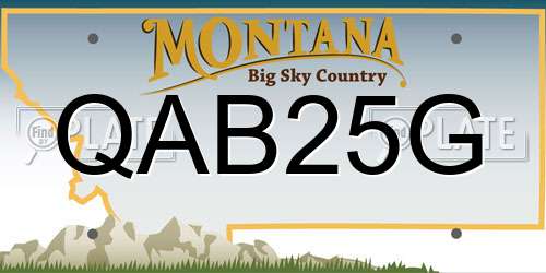 QAB25G Montana License Plate