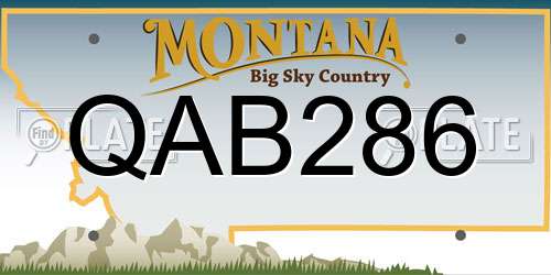 QAB286 Montana License Plate