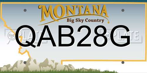 QAB28G Montana License Plate