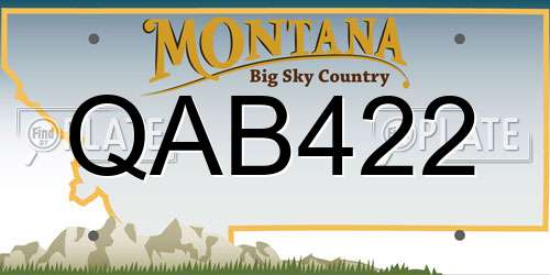 QAB422 Montana License Plate