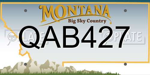 QAB427 Montana License Plate