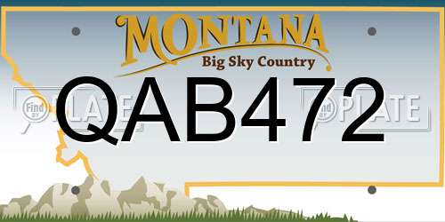 QAB472 Montana License Plate