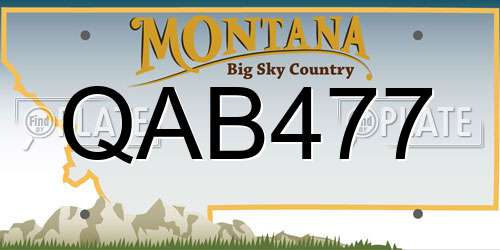 QAB477 Montana License Plate