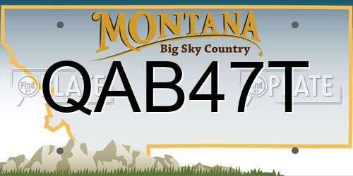 QAB47T Montana License Plate
