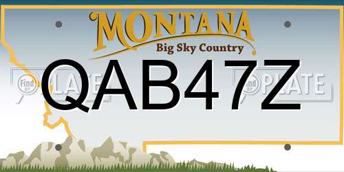 QAB47Z Montana License Plate