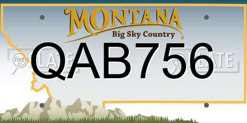 QAB756 Montana License Plate