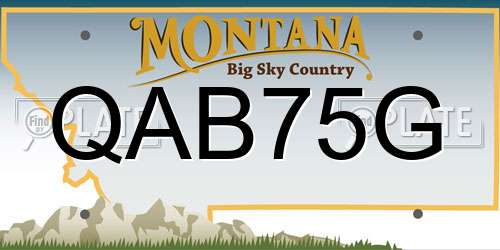 QAB75G Montana License Plate