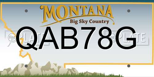 QAB78G Montana License Plate