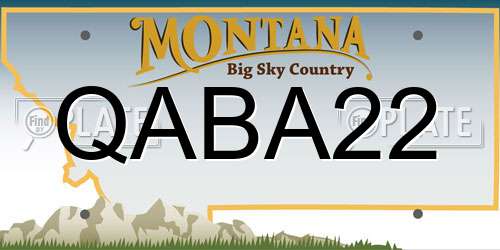 QABA22 Montana License Plate