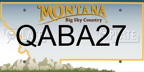 QABA27 Montana License Plate