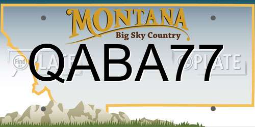 QABA77 Montana License Plate