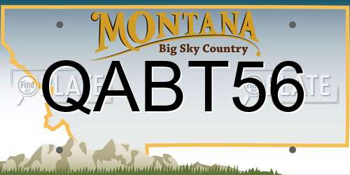 QABT56 Montana License Plate