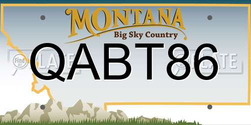 QABT86 Montana License Plate
