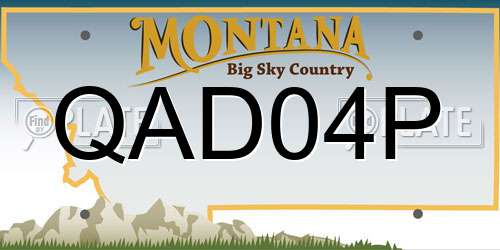 QAD04P Montana License Plate