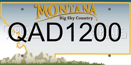 QAD1200 Montana License Plate