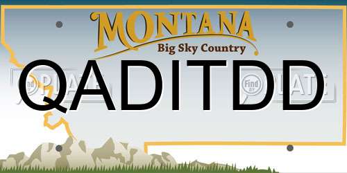 QADITDD Montana License Plate