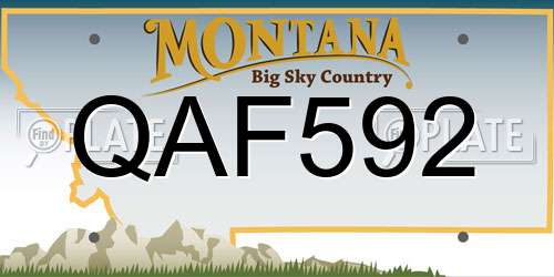 QAF592 Montana License Plate