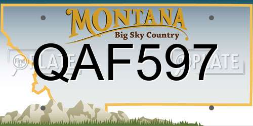 QAF597 Montana License Plate