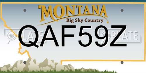 QAF59Z Montana License Plate