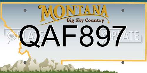 QAF897 Montana License Plate