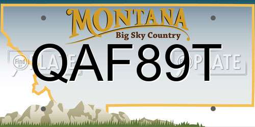 QAF89T Montana License Plate