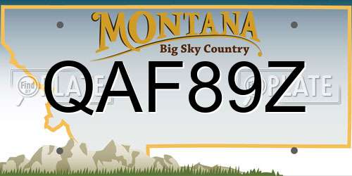 QAF89Z Montana License Plate