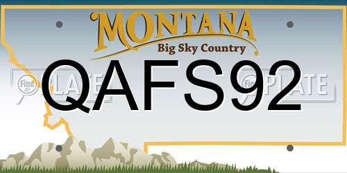 QAFS92 Montana License Plate
