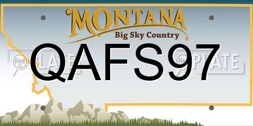 QAFS97 Montana License Plate