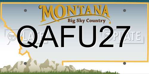 QAFU27 Montana License Plate