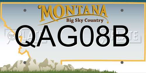 QAG08B Montana License Plate