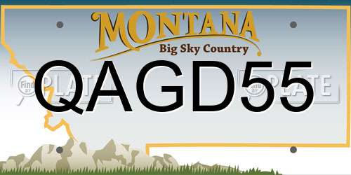 QAGD55 Montana License Plate