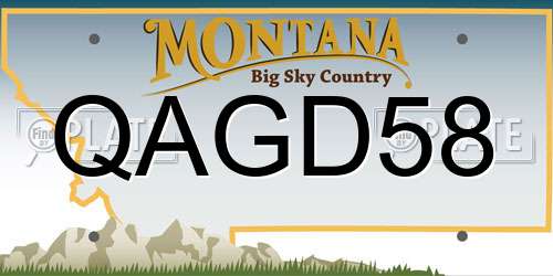 QAGD58 Montana License Plate