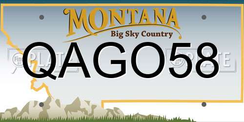 QAGO58 Montana License Plate